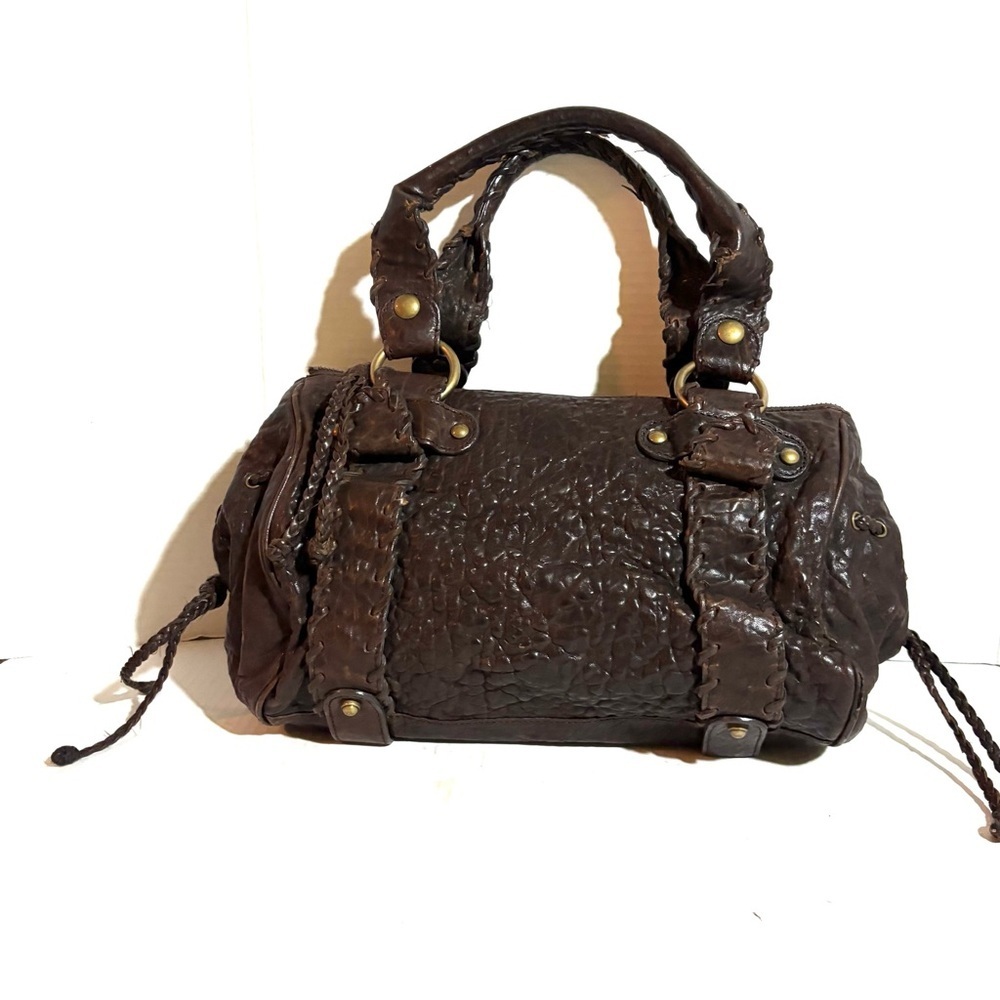 Kooba Brown Textured Leather Satchel